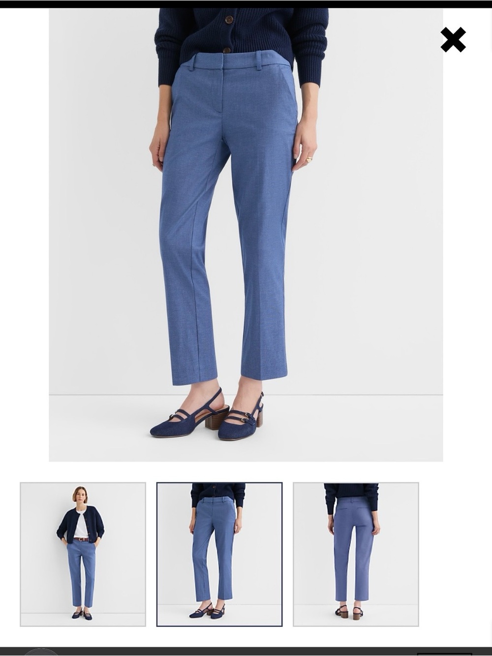 LOFT Riviera Slim Cornflower Blue Ankle Tailored Pants